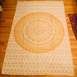 Golden Mandala Wall Hanging Tapestry